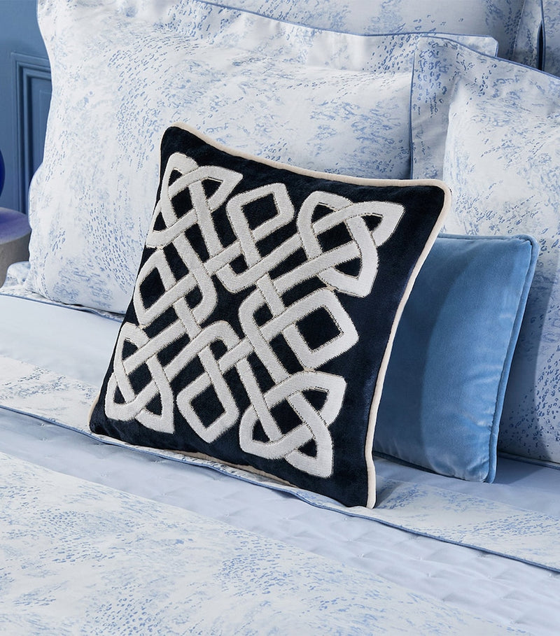Yves Delorme Entrelac Marine cushion cover 45cm, UK version