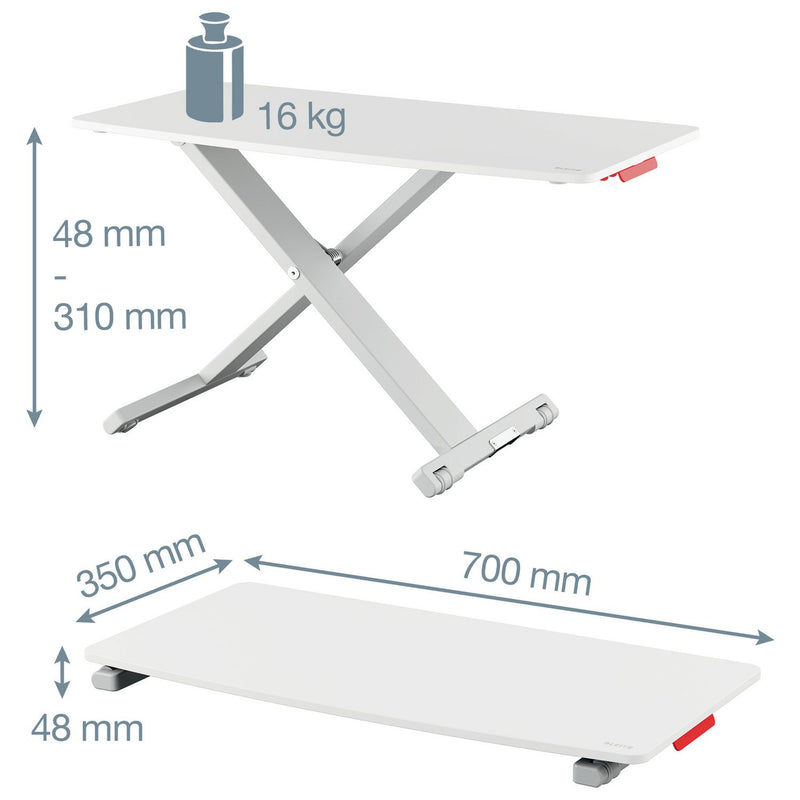 Leitz standing desk converter white compact footprint, UK version
