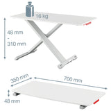 Leitz standing desk converter white compact footprint, UK version