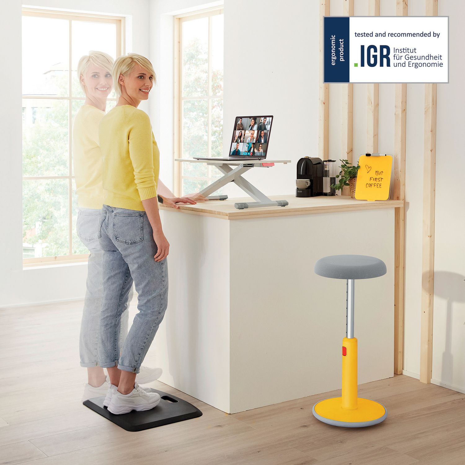 Leitz standing desk converter white compact footprint, UK version