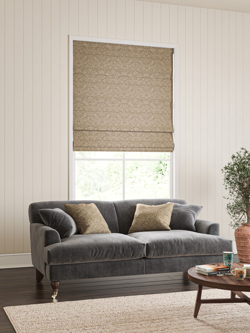 William Morris Strawberry Thief roman blind Natural Walnut (British brand)