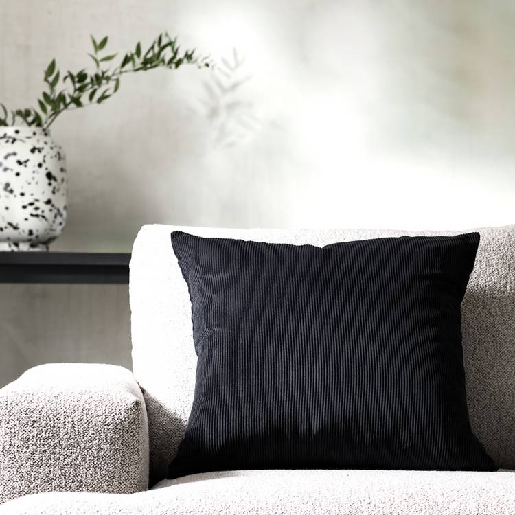 Habitat cord cushion cover black 50x50cm, imported from the UK