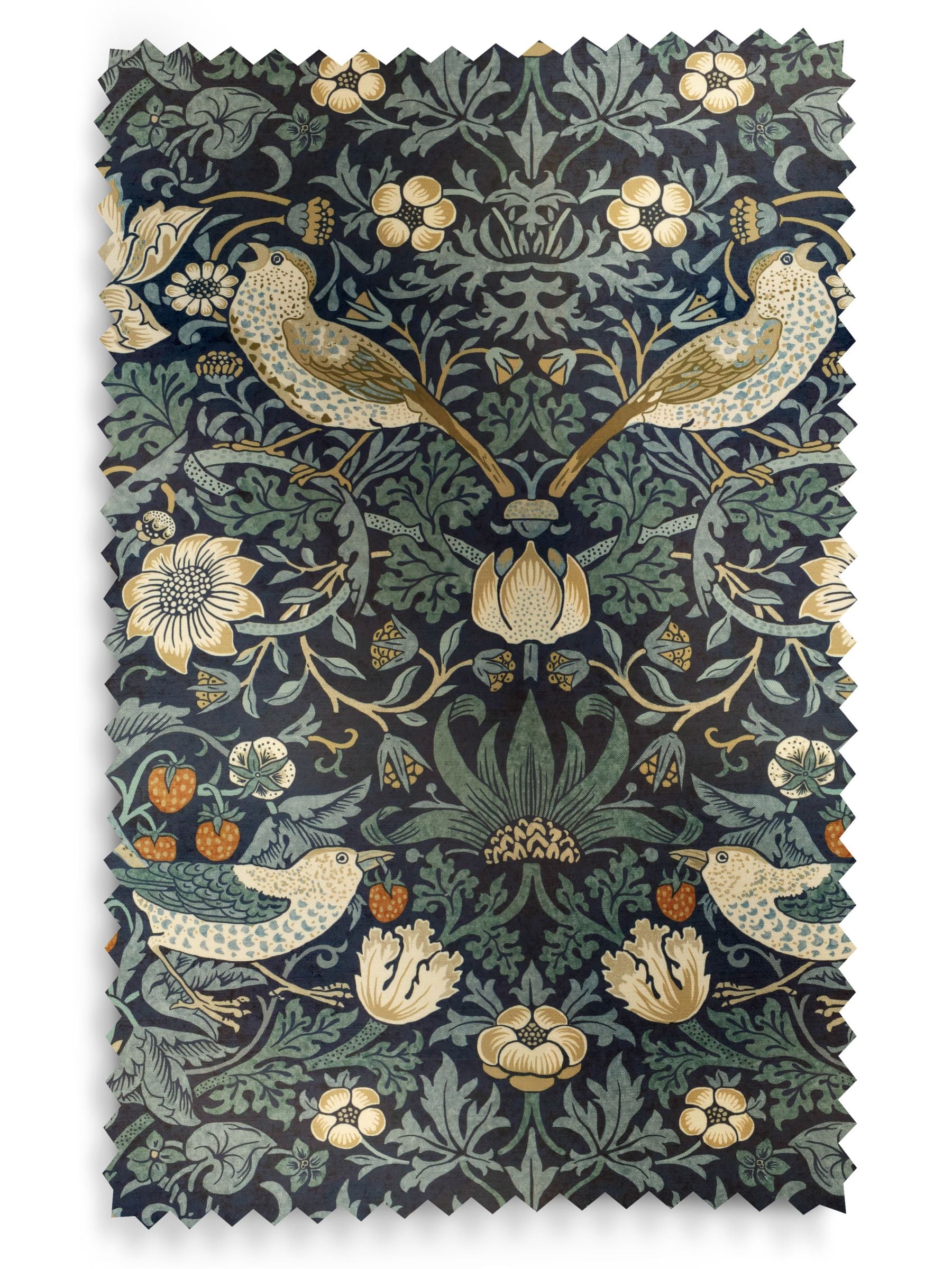 William Morris Strawberry Thief velvet roman blind, UK version