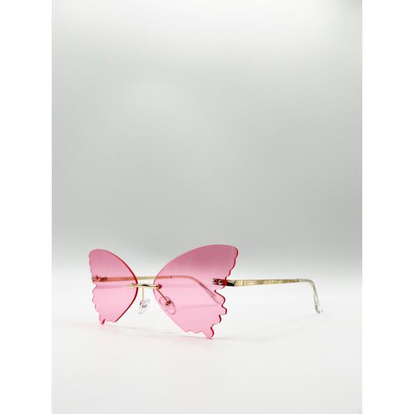 SVNX frameless pink butterfly sunglasses - (British brand)