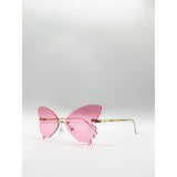 SVNX frameless pink butterfly sunglasses - (British brand)