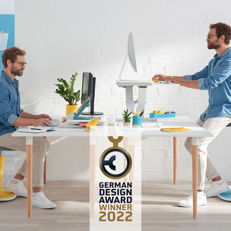 Leitz Ergo Cosy standing desk converter with sliding tray (British brand)