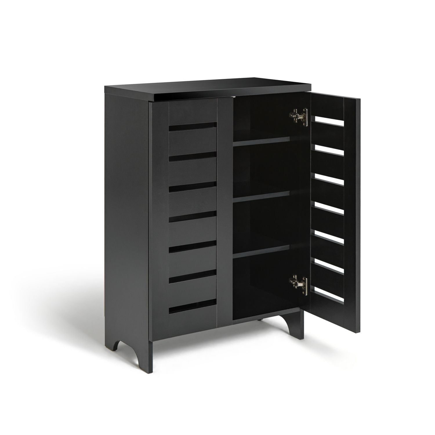 Argos Home black slatted shoe cabinet - British product