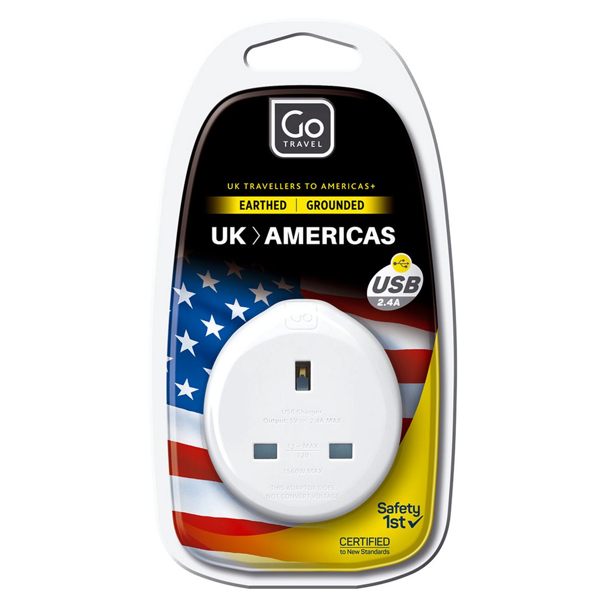 Go Travel UK to US USB Adaptor GOODS Boots   