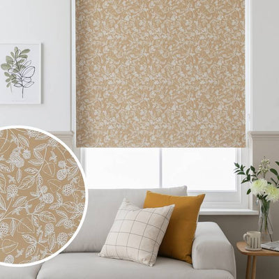 Argos Argos Home Floral Blackout Mustard Roller Blind - 90cm- Buy online at McGrocer