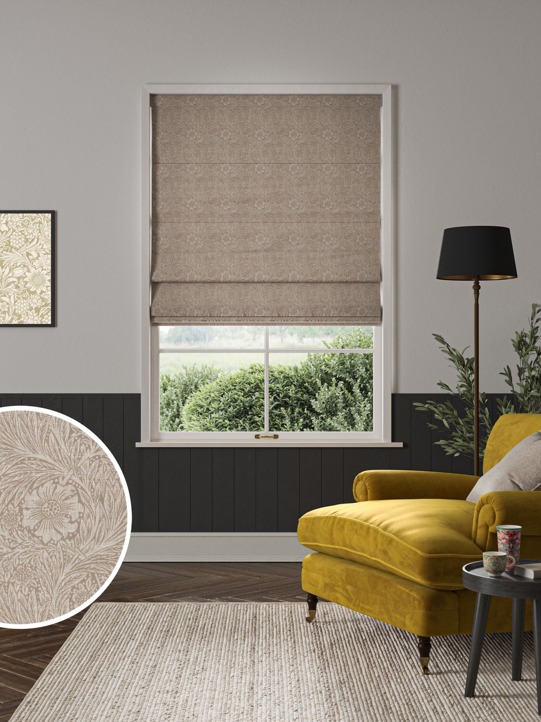William Morris Marigold roman blinds made to measure (British brand)