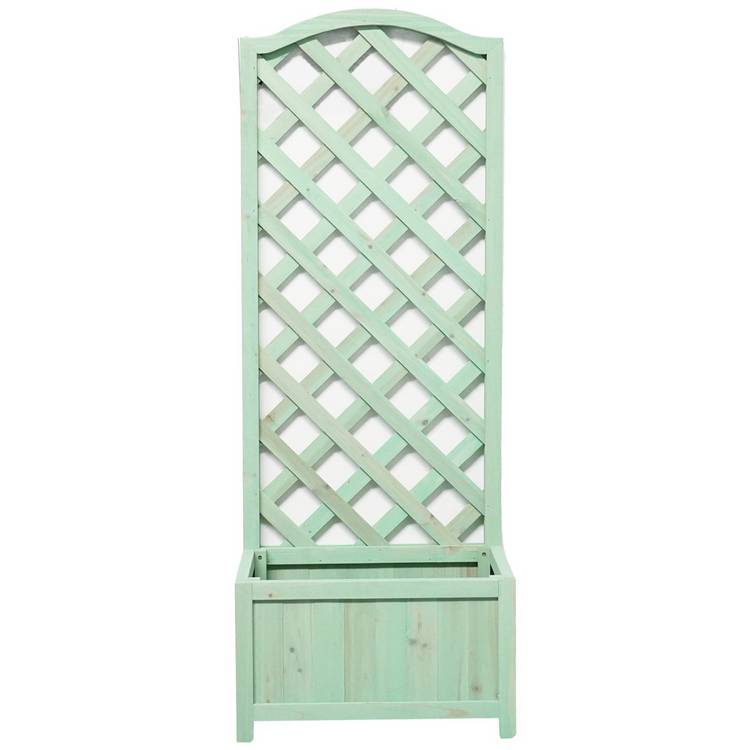 Straight Lattice Planter green timber outdoor (British brand)