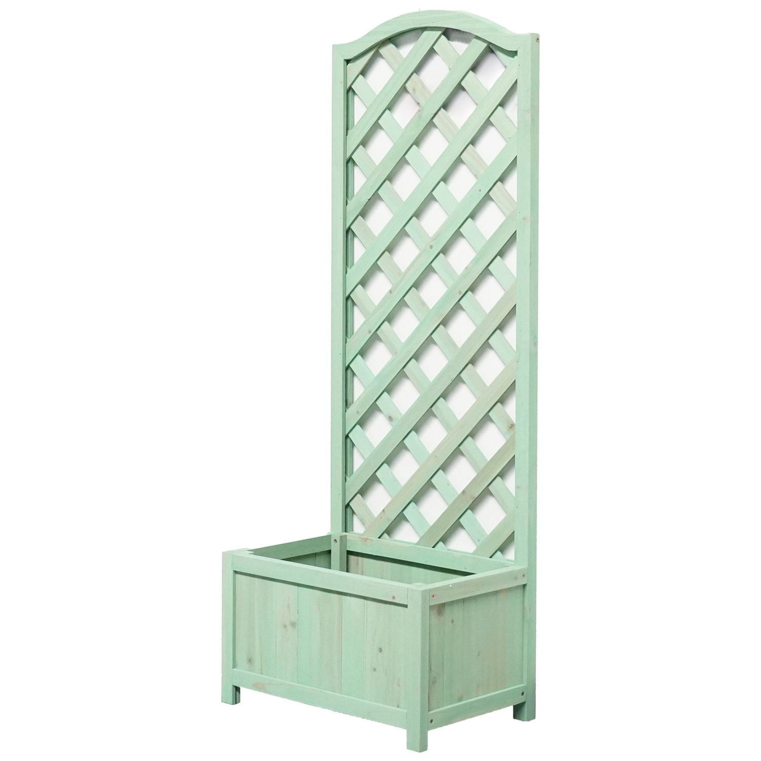 Straight Lattice Planter green timber outdoor (British brand)
