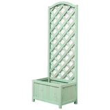 Straight Lattice Planter green timber outdoor (British brand)