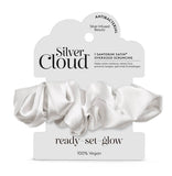 Silver Cloud oversized satin scrunchie Santorini White, imported from the UK