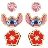 Disney Lilo & Stitch enamel stud earring set (British brand)