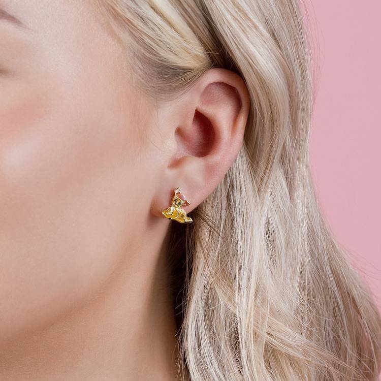 Disney Bambi gold plated stud earrings 10.6mm (British brand)