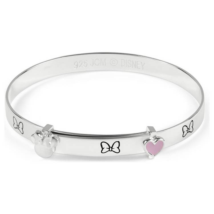 Disney Minnie Mouse sterling silver baby bangle with charms, UK version