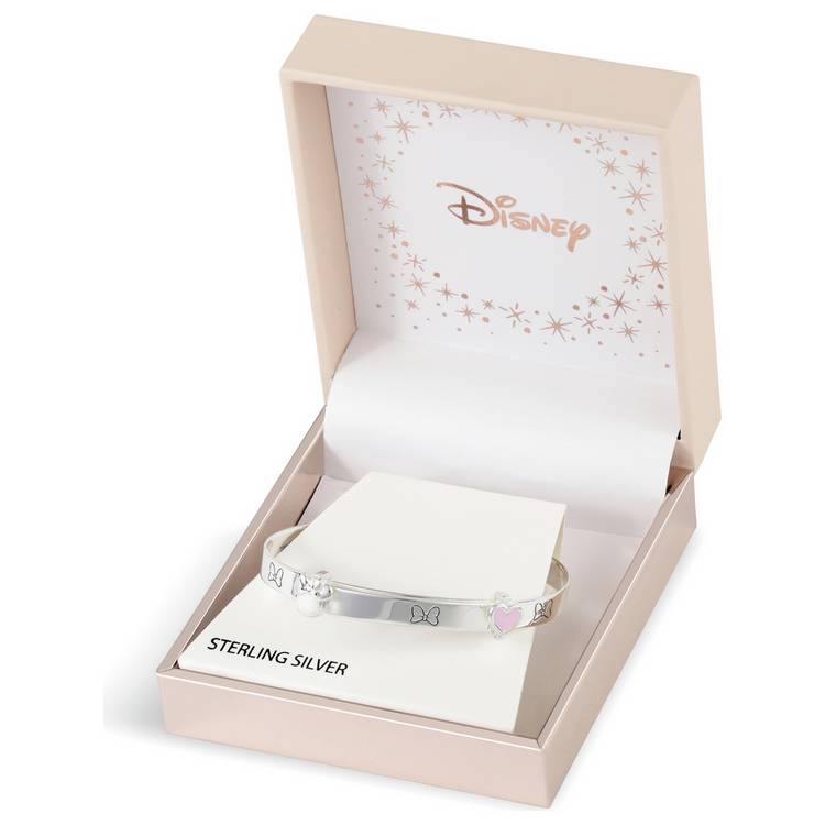 Disney Minnie Mouse sterling silver baby bangle with charms, UK version