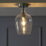 Argos Home glass flush ceiling light satin nickel, UK version