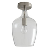 Argos Home glass flush ceiling light satin nickel, UK version