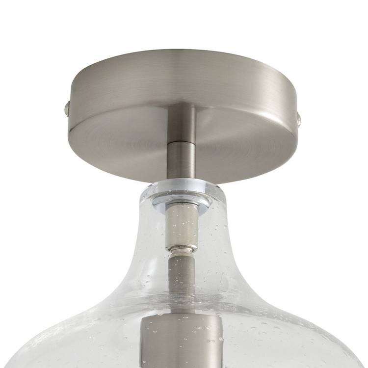 Argos Home glass flush ceiling light satin nickel, UK version