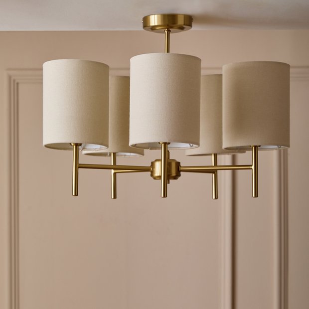 Argos Home brass five-light ceiling light imported from the UK
