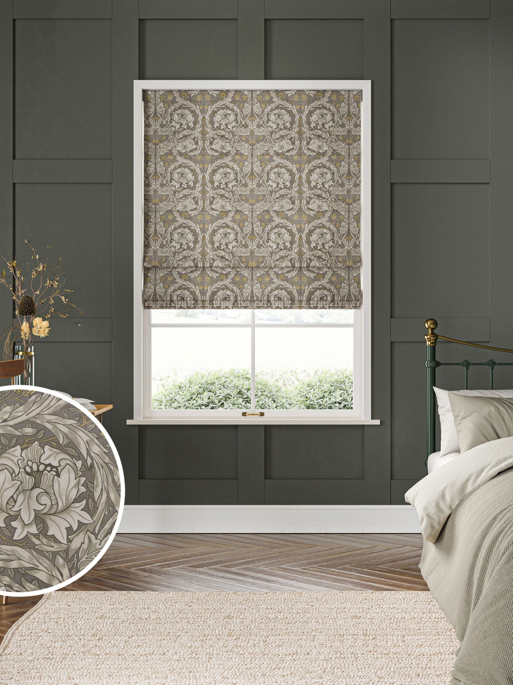 William Morris African Marigold velvet roman blind (British brand)