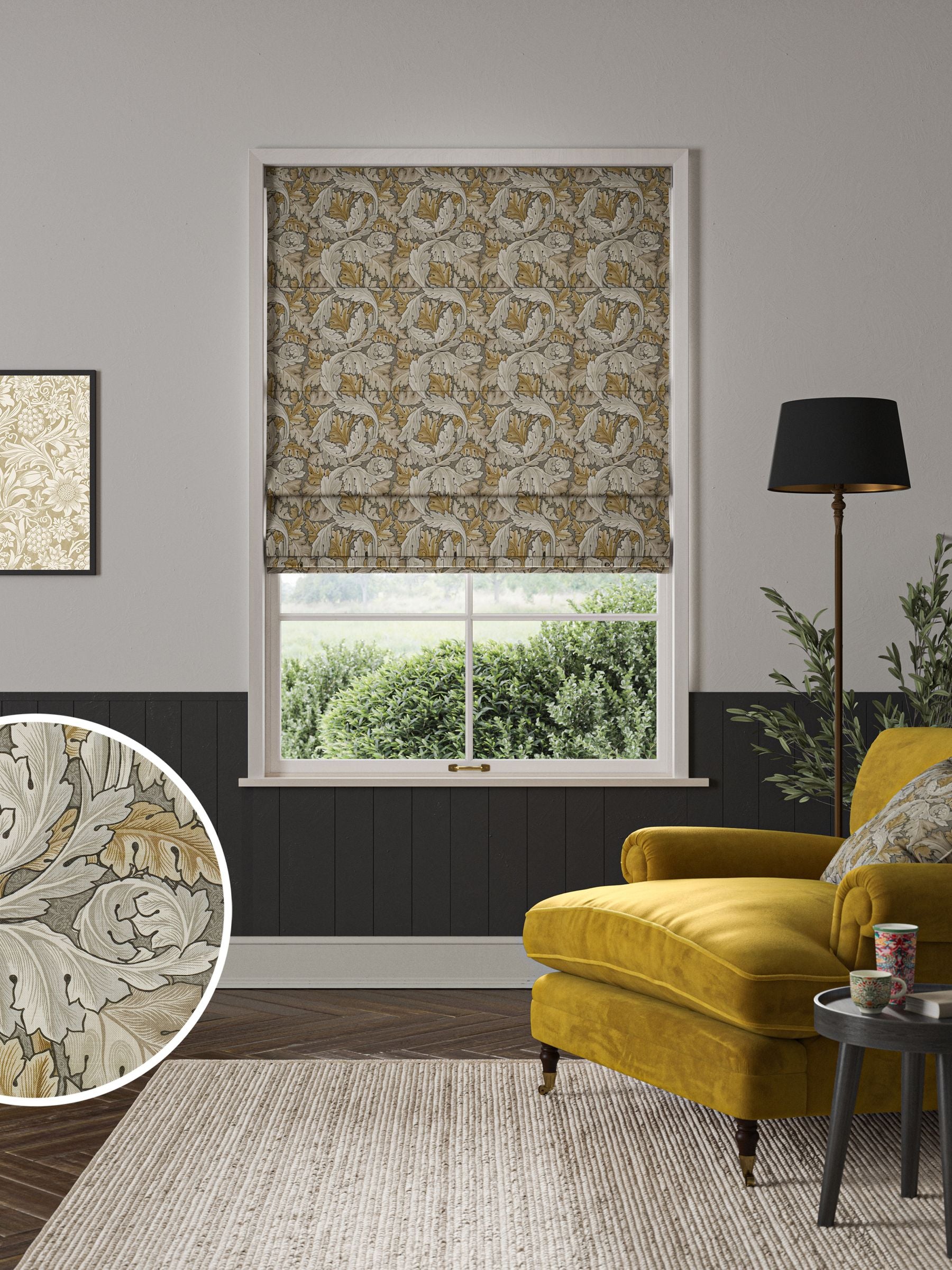 William Morris Acanthus roman blind (British brand)