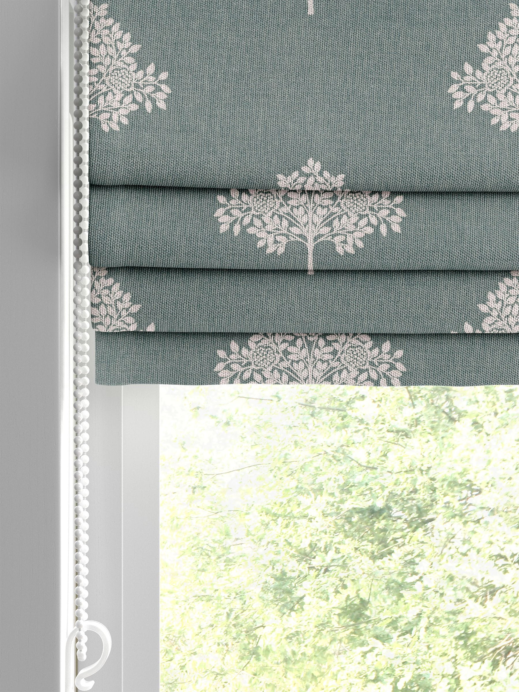 William Morris blue marigold tree embroidery roman blind (British brand)