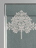 William Morris blue marigold tree embroidery roman blind (British brand)