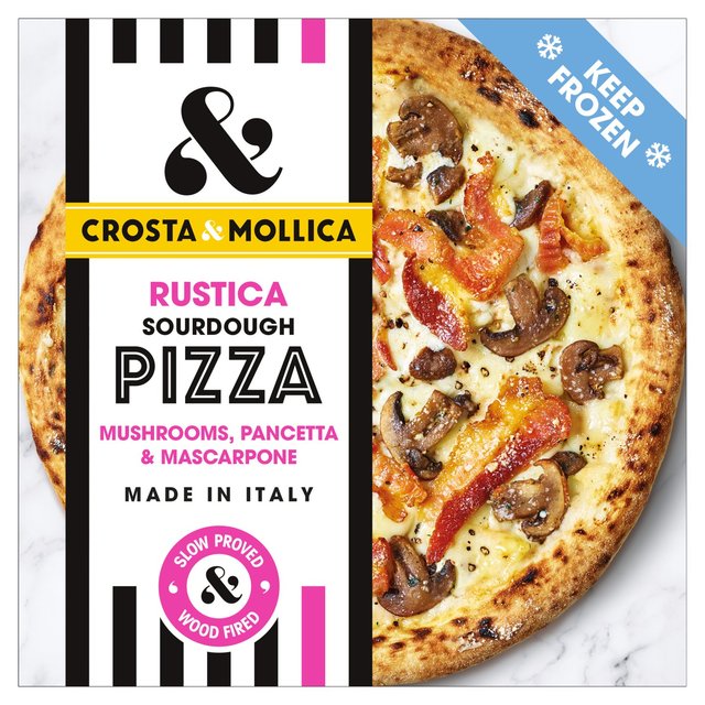 Crosta & Mollica Rustica Sourdough Pizza with Pancetta & Mushrooms   442g GOODS M&S   