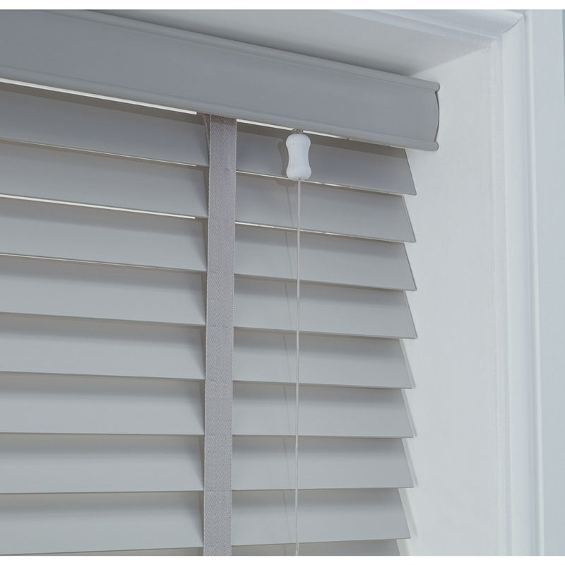 Habitat Wooden Grey 50mm Slat Venetian Tape Blind - 60cm