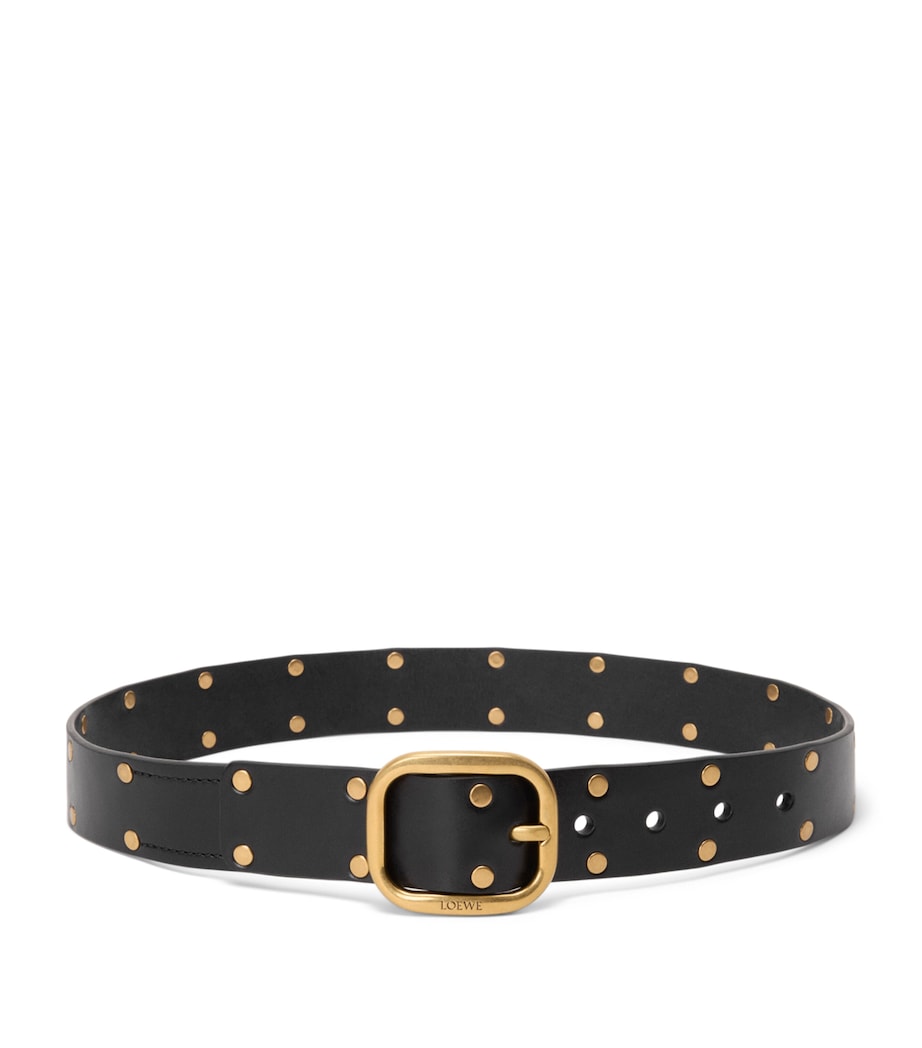 LOEWE leather studded buckle belt 3.5cm, imported from the UK