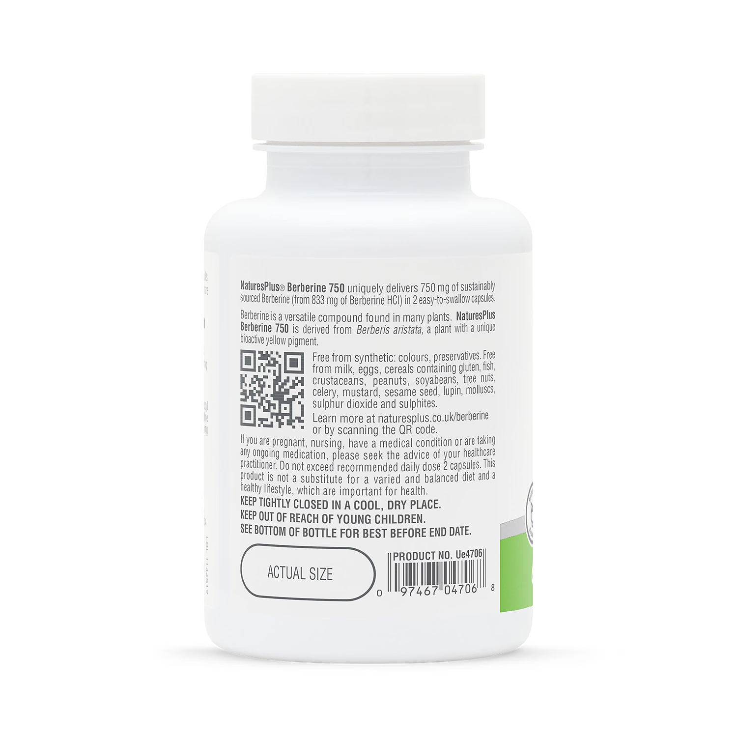 NaturesPlus berberine supplement 750mg 60 capsules - British product