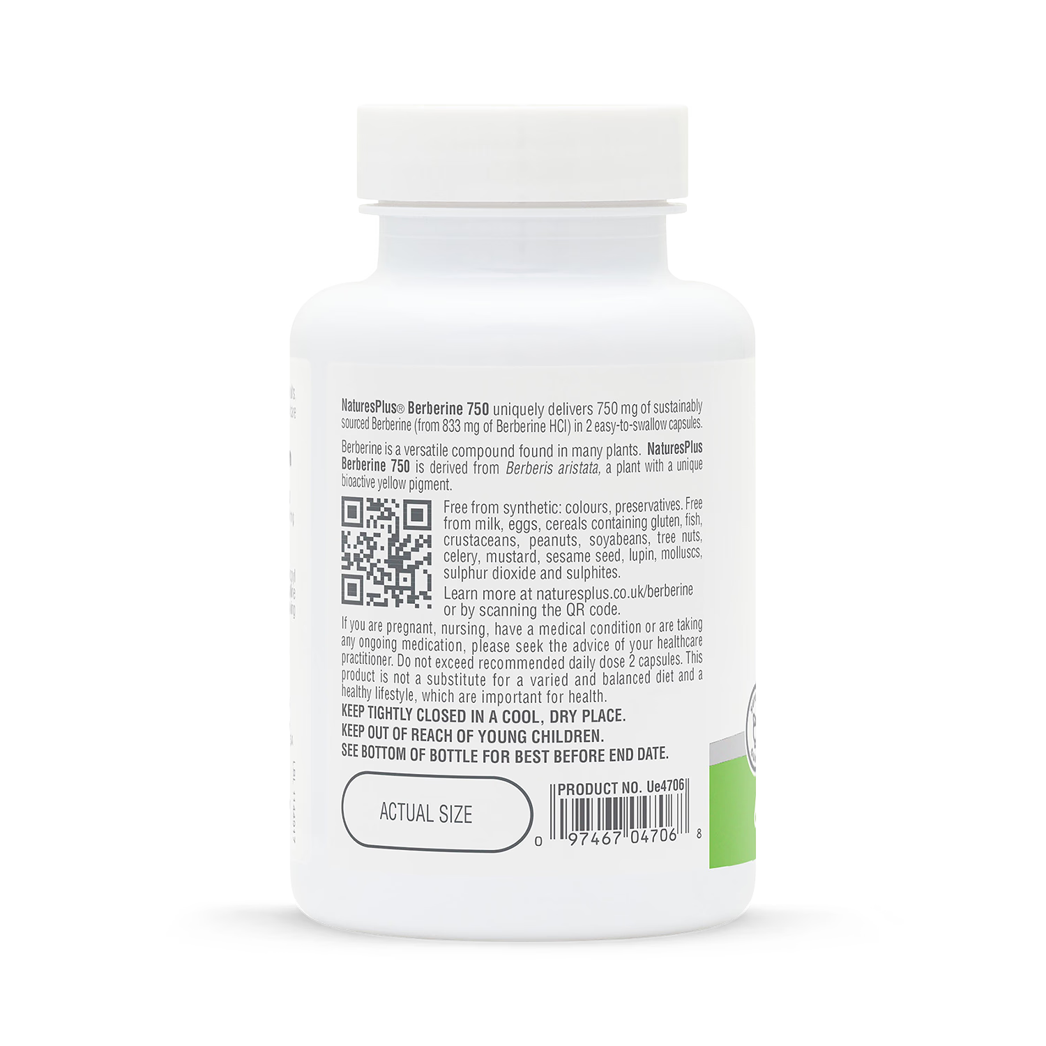 NaturesPlus berberine supplement 750mg 60 capsules - British product