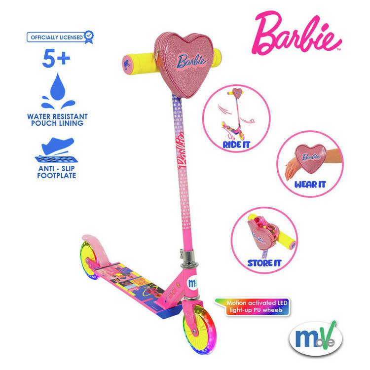 Barbie kids 2 wheel scooter in pink - British product
