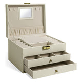 Argos Home lockable faux leather jewellery box two drawers - British product