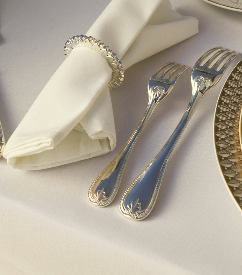 Christofle silver-plated palmettes napkin rings set of two (British brand)
