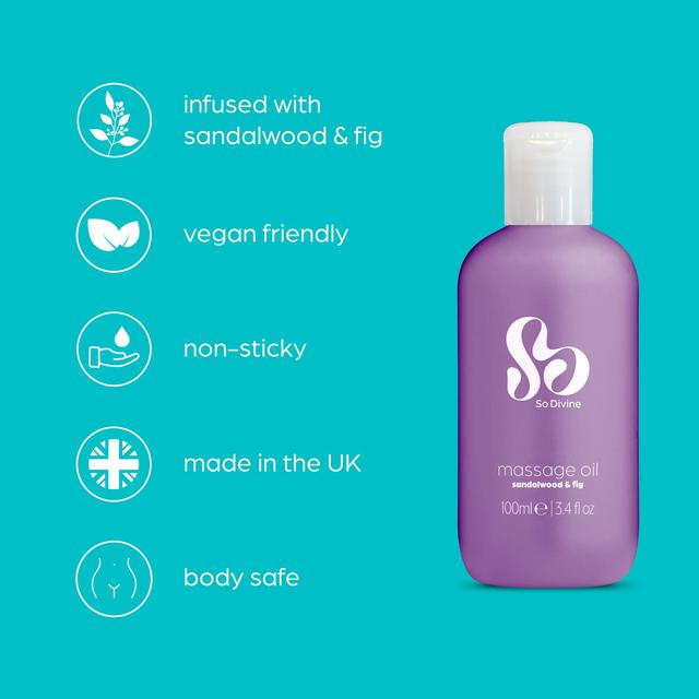 So Divine Massage Oil with Sandlewood and Fig Vegan Friendly   100ml