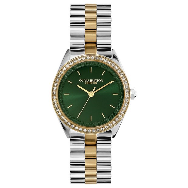 Olivia Burton green dial two-tone watch 34mm - British product