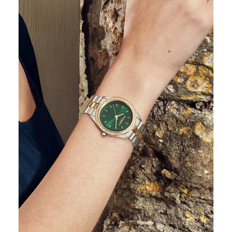 Olivia Burton green dial two-tone watch 34mm - British product
