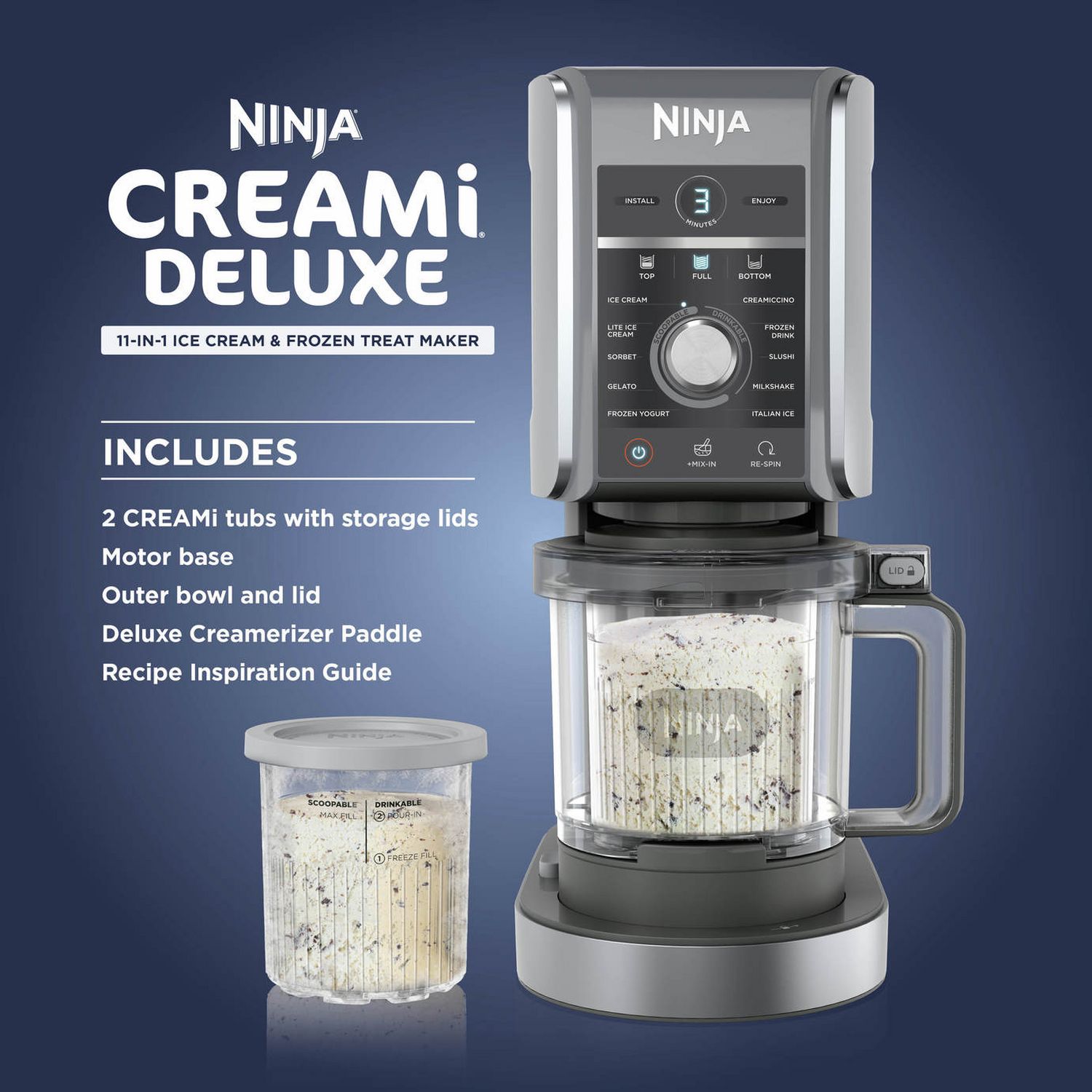 Ninja CREAMi Deluxe ice cream maker 1.19L (British brand)