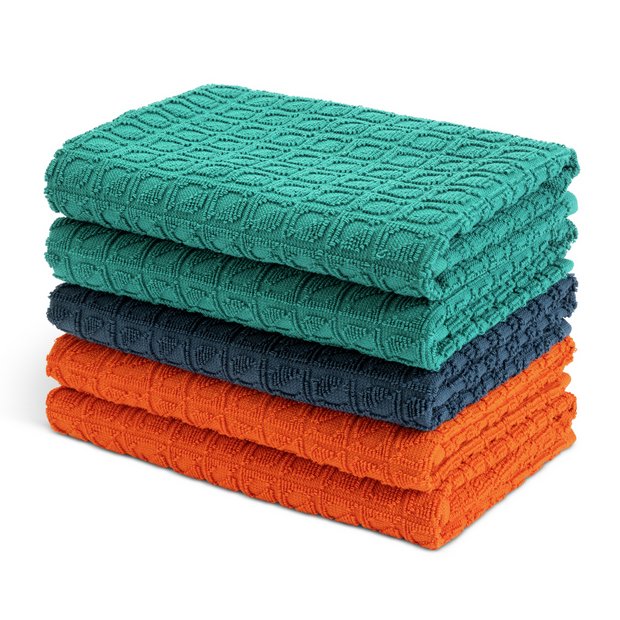 Habitat geo circles terry tea towels 66x46cm, imported from the UK