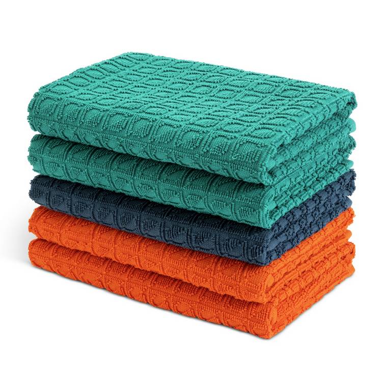 Habitat geo circles terry tea towels 66x46cm, imported from the UK