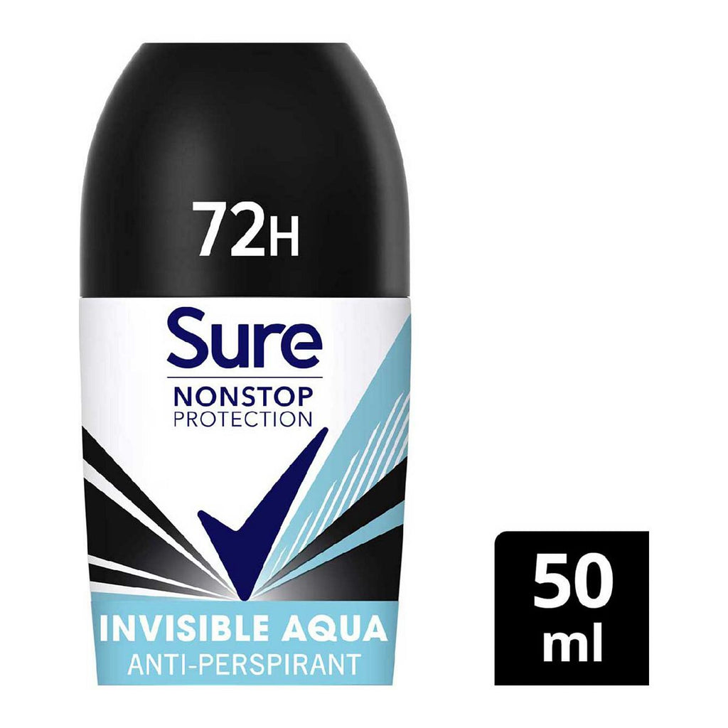 Sure Women Nonstop Invisible Aqua Antiperspirant Deodorant Roll On 50ml