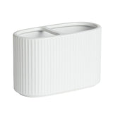 Argos Home white ribbed ceramic toothbrush caddy 10.7x17x7.5cm, imported from the UK