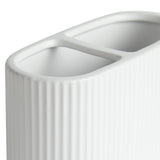 Argos Home white ribbed ceramic toothbrush caddy 10.7x17x7.5cm, imported from the UK