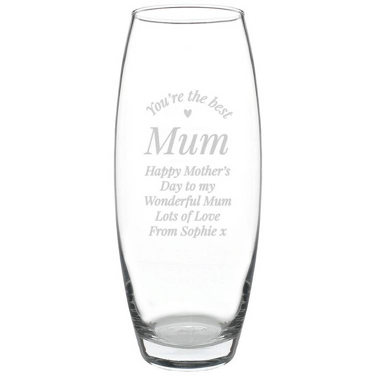 Personalised bullet vase custom message H22cm UK version