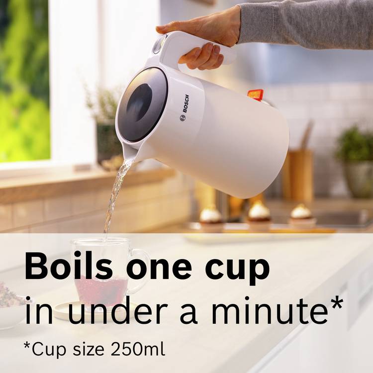 Bosch white kettle 1.7 litre, imported from the UK