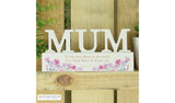 Personalised Message Wild Flower Wooden MUM Ornament GOODS Argos